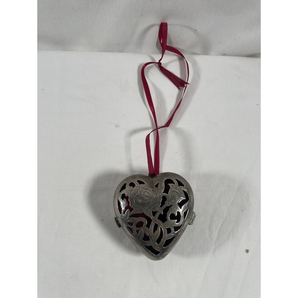 VTG Lenox Kirk Stieff Silver Plate Friendship Heart Trinket Box Valentine